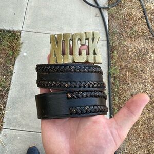 Vintage 1970s “NICK” brass belt. Taiwan.